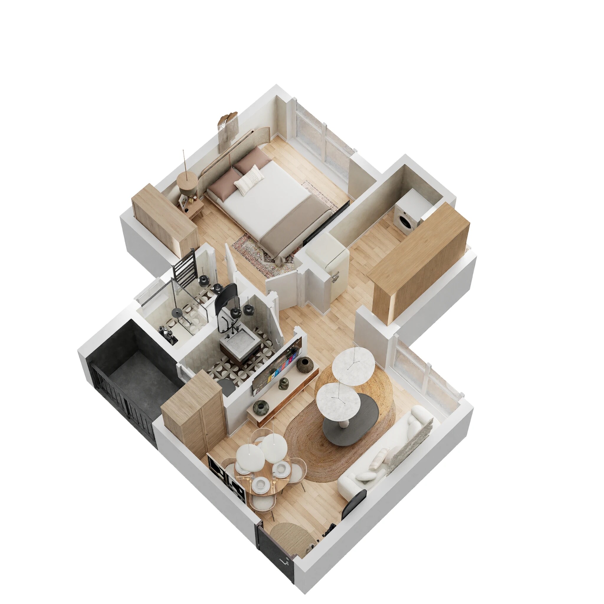 1 BHK 385 Sq. Ft. Apartment