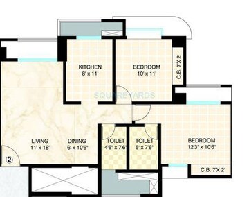  2 BHK Apartment at Dosti Group Imperia, Manpada – for Rent