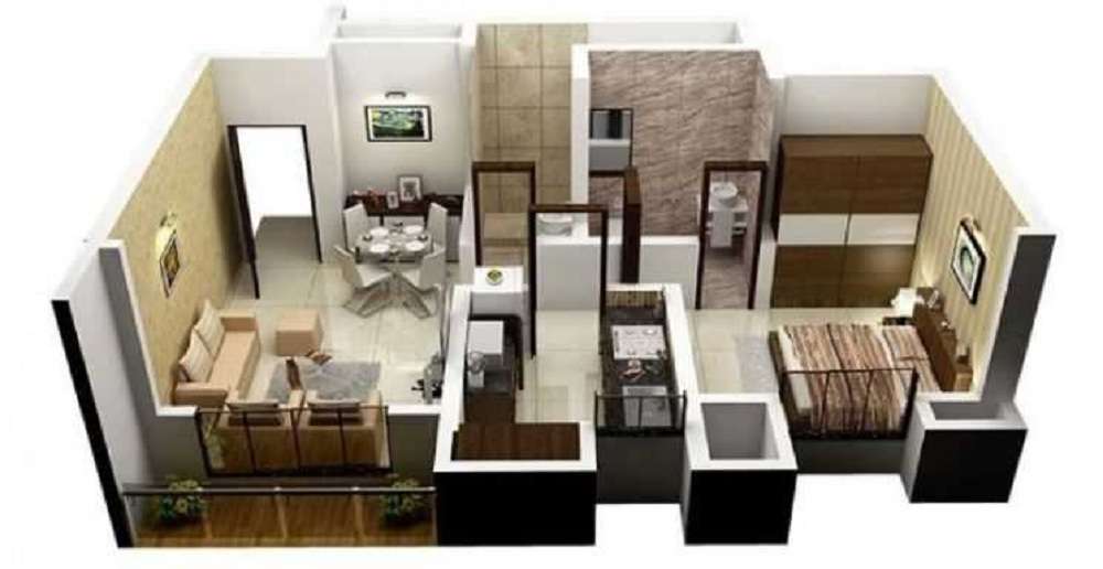 1 BHK 367 Sq. Ft. Apartment in Dosti Planet North