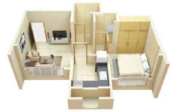 1 BHK 367 Sq. Ft. Apartment in Dosti Planet North Onyx