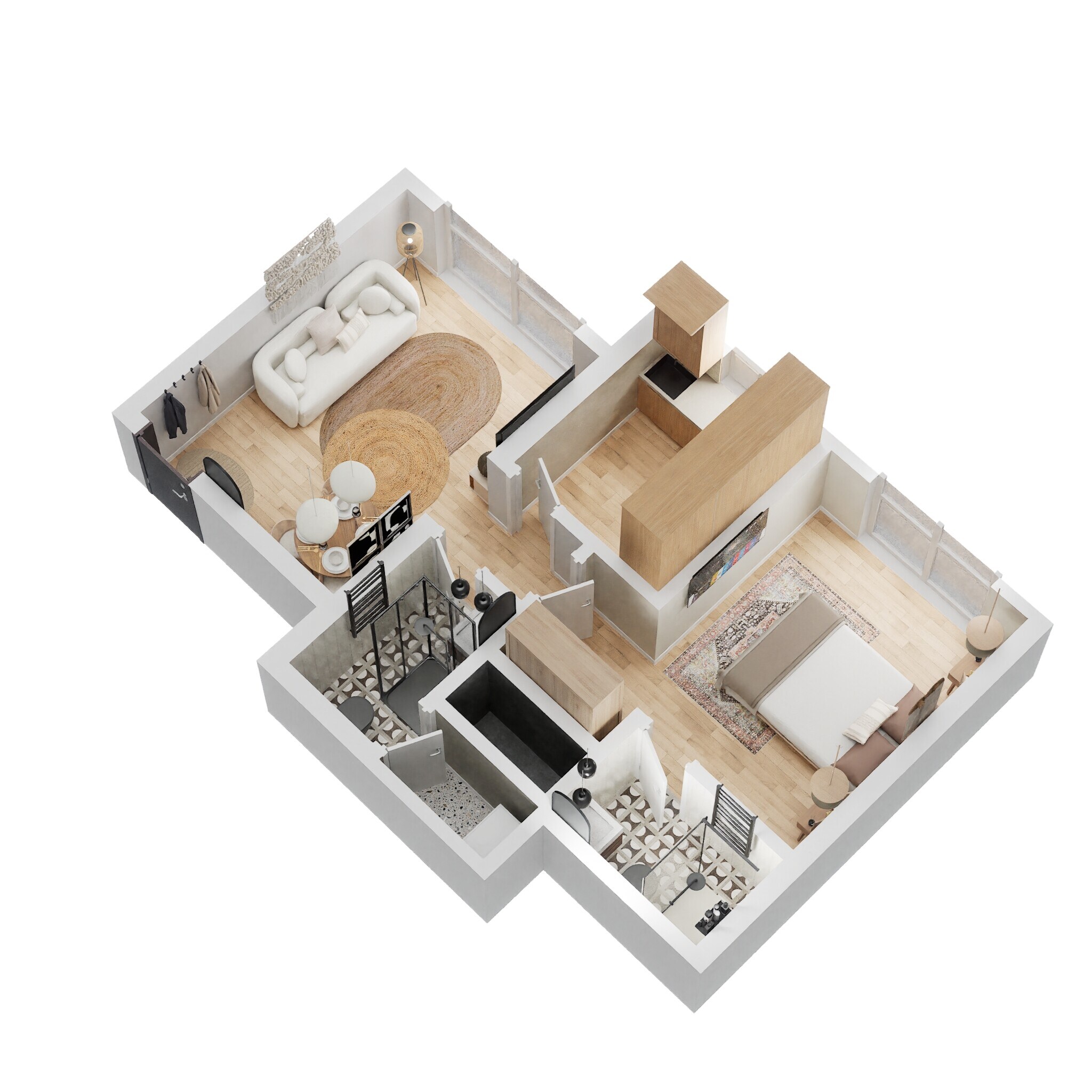 Floor plan of 1 BHK 392 Sq. Ft. Apartment in Dosti Planet North Opal, Thane