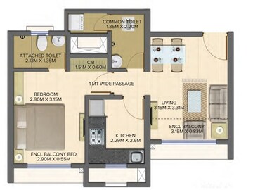  1 BHK Apartment at Dosti Planet North Opal, Shilphata – for Sale