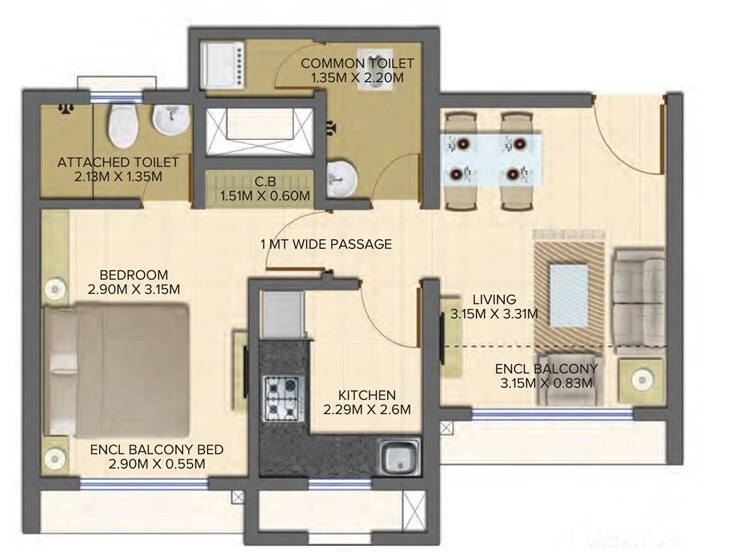 Other, dosti-planet-north-phase-2-dosti-jade 1 Bedroom 437 Sq.Ft. Apartment In Shilphata Thane 9342684