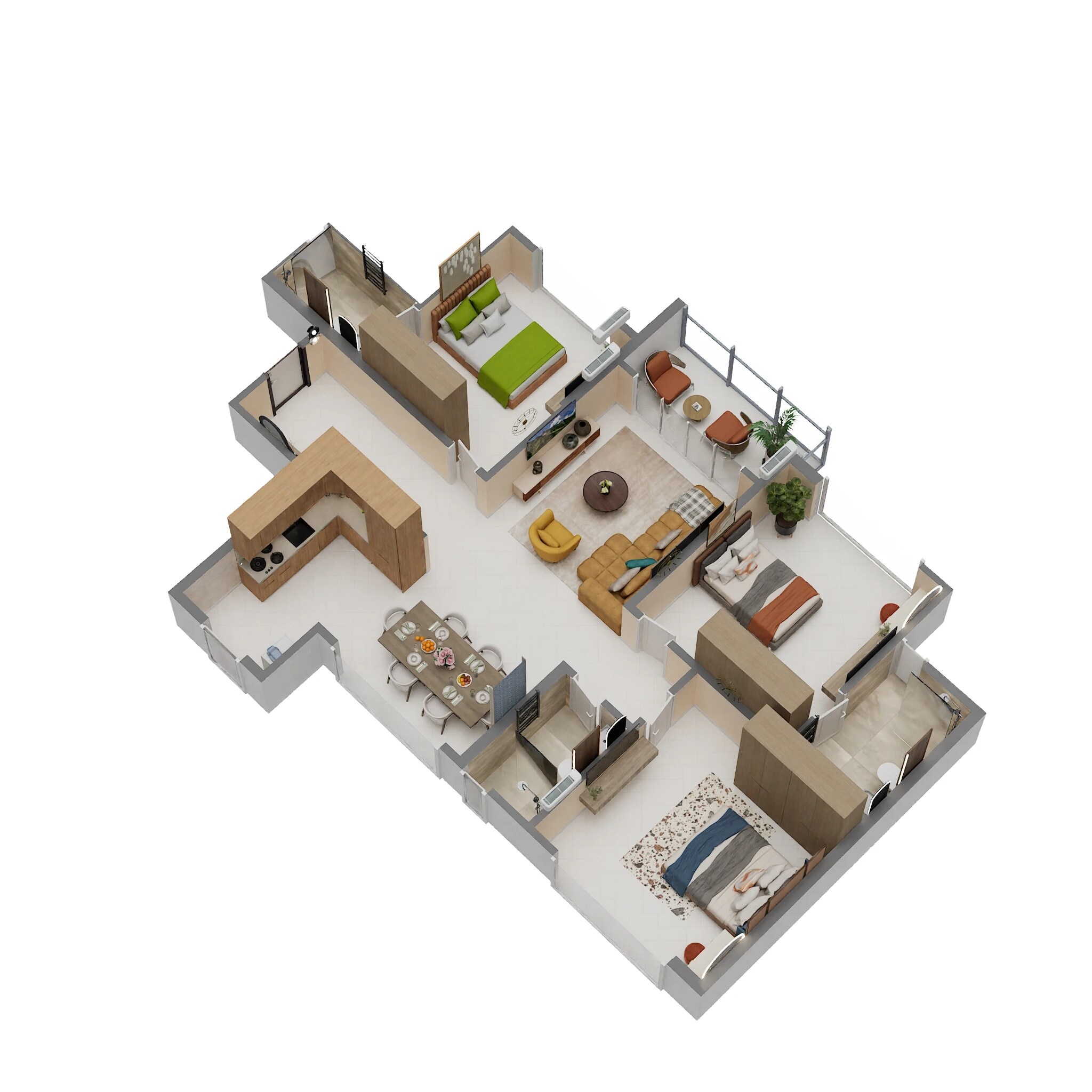 3 BHK 1143 Sq. Ft. Apartment