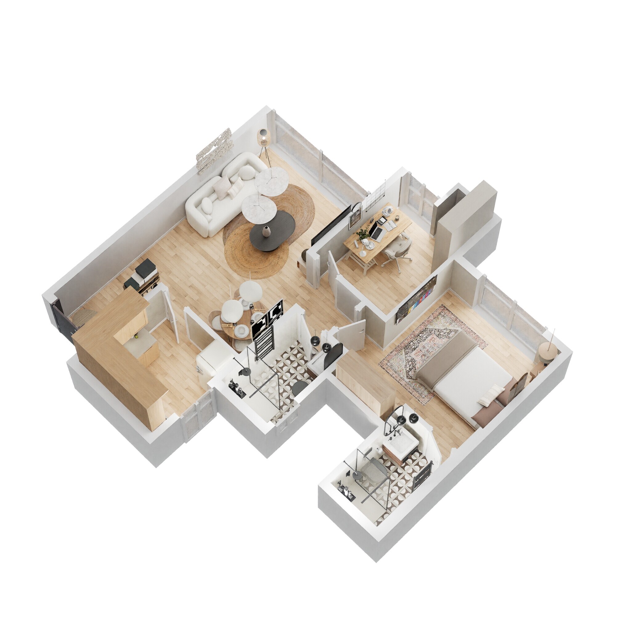 2 BHK 592 Sq. Ft. Apartment