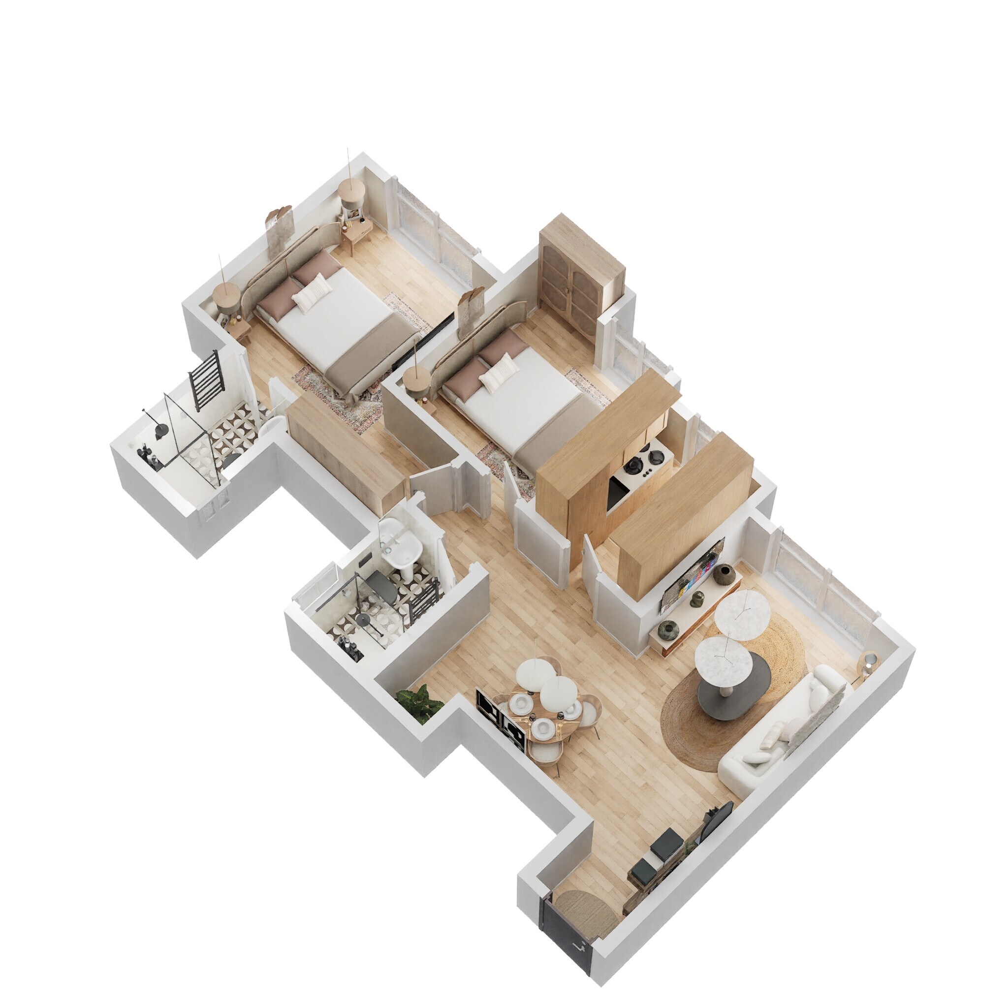 2 BHK 640 Sq. Ft. Apartment