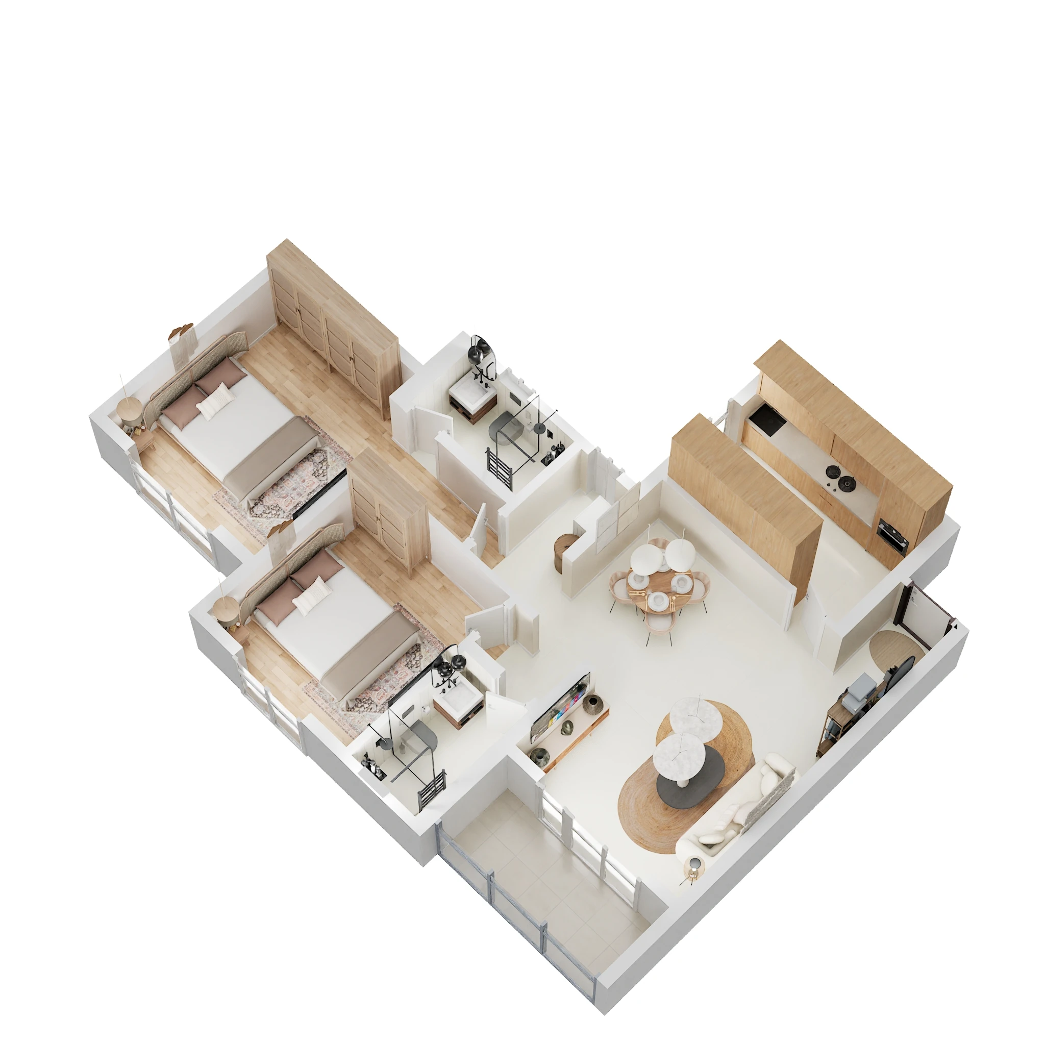 2 BHK 833 Sq. Ft. Apartment in Dosti Willow