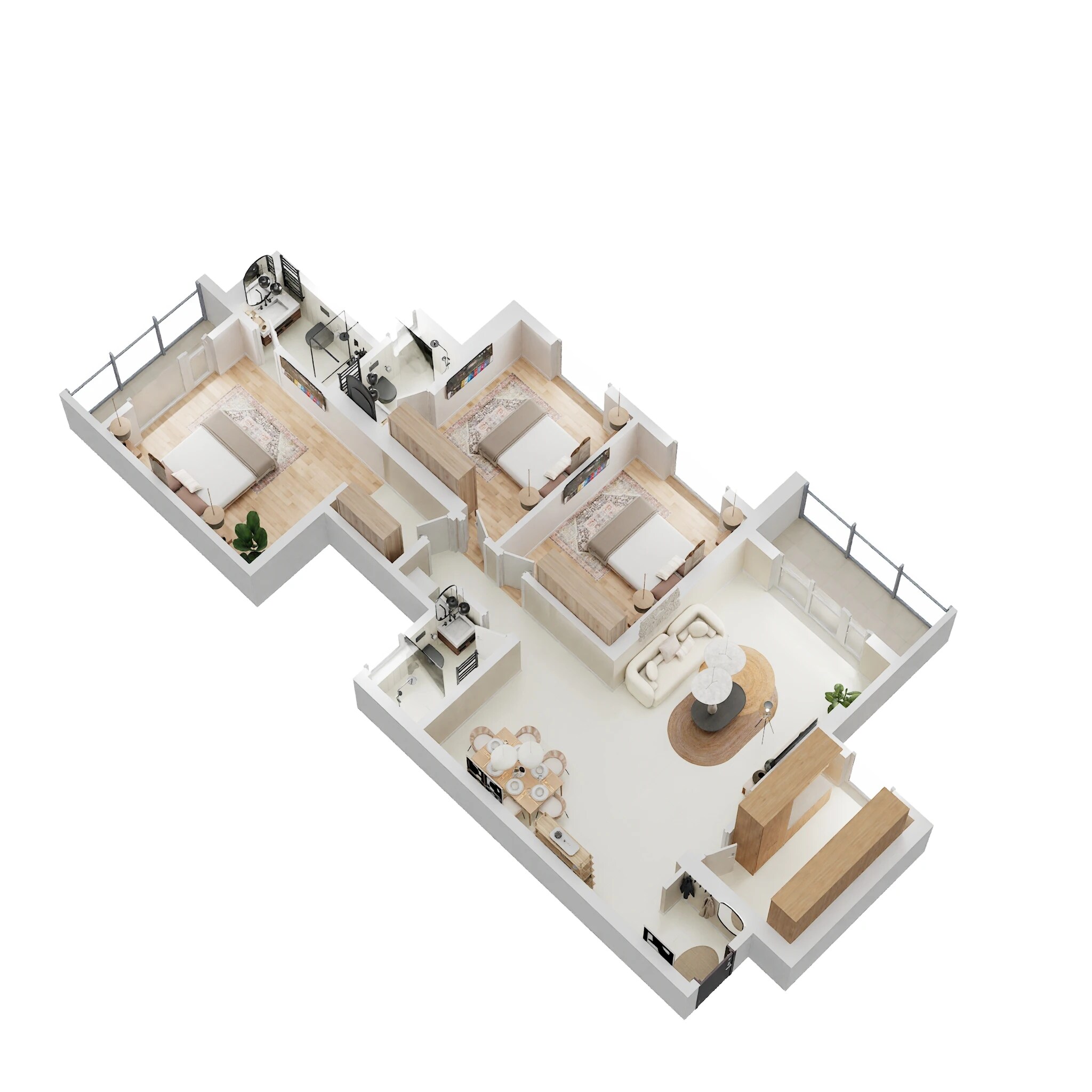 3 BHK 1264 Sq. Ft. Apartment