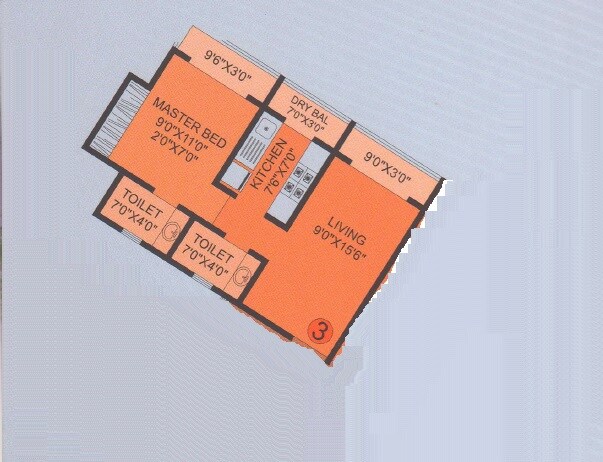 Floor plan of 1 BHK 471 Sq. Ft. Apartment in Drashti Shubham Garden, Thane