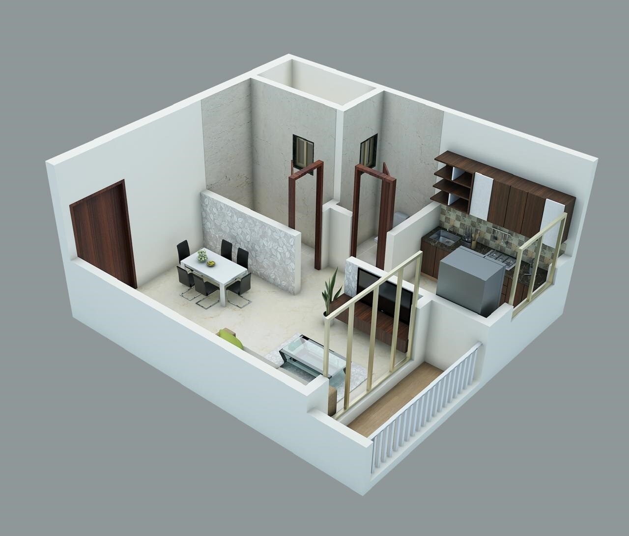 Floor plan of 301 Sq. Ft. Studio in Dream Jagjeet Residency, Thane