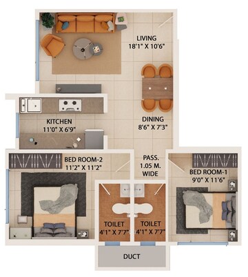  2 BHK Apartment at Dreams Empire, Naupada – for Sale