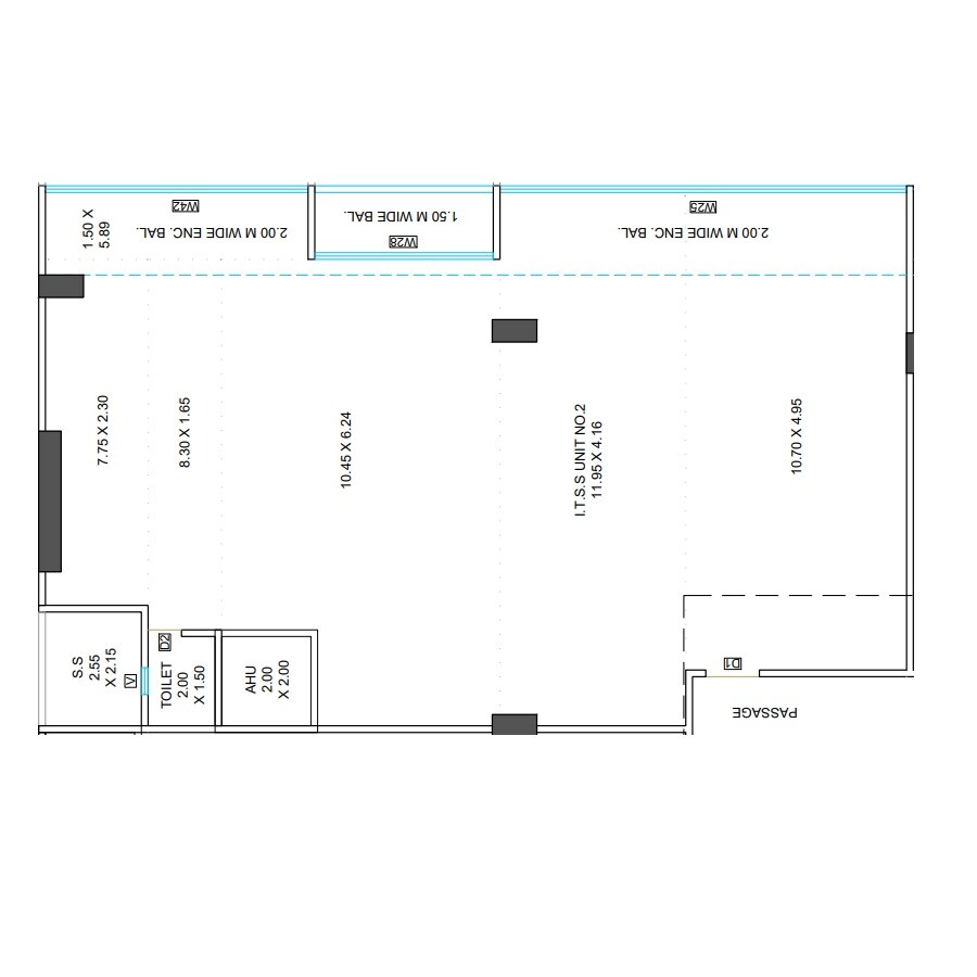 Floor plan of 1924 Sq. Ft. Office Space in Ekavta Orabel Business Park, Thane