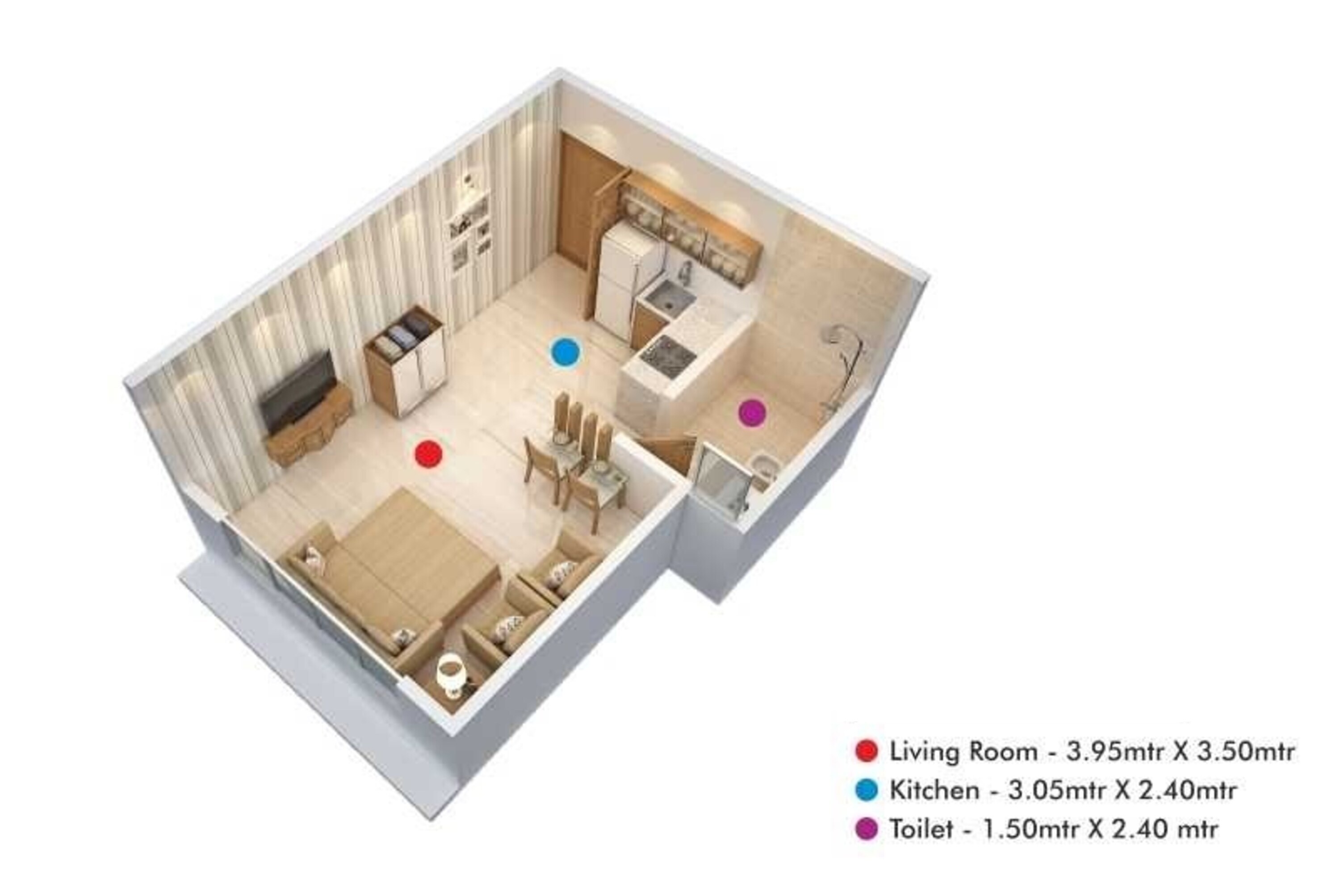 Floor plan of 1 BHK 380 Sq. Ft. Apartment in Elixir Kerala Village, Thane