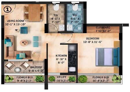 1 BHK 250 Sq. Ft. Apartment