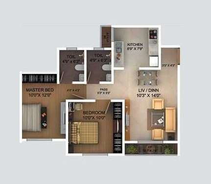 falco woodshire apartment 2 bhk 566sqft 20232501002507