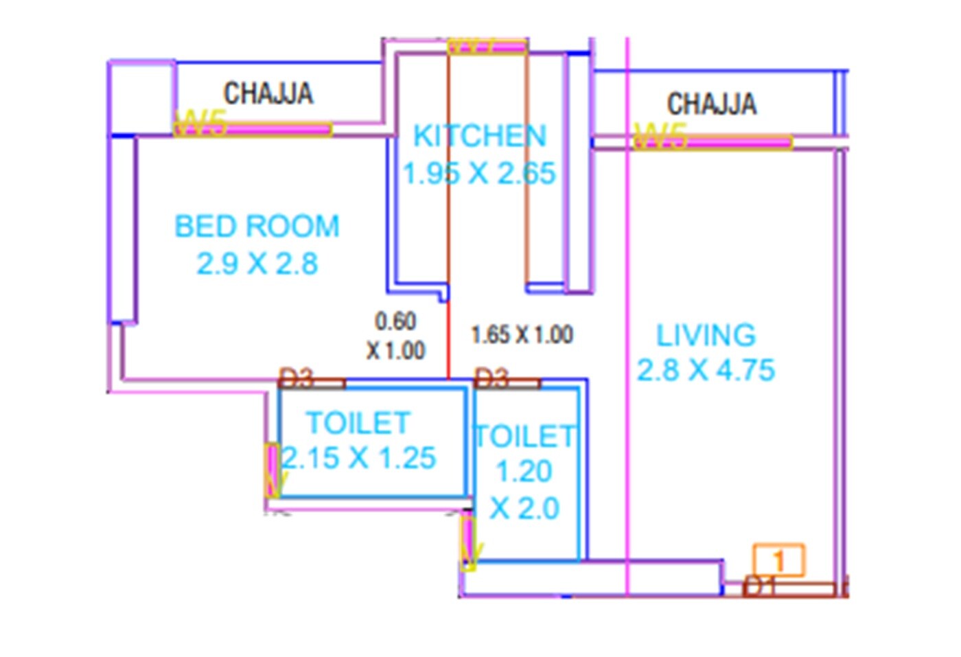 1 BHK 391 Sq. Ft. Apartment