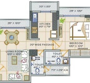 1 BHK 735 Sq. Ft. Apartment in Fenkin Belleza