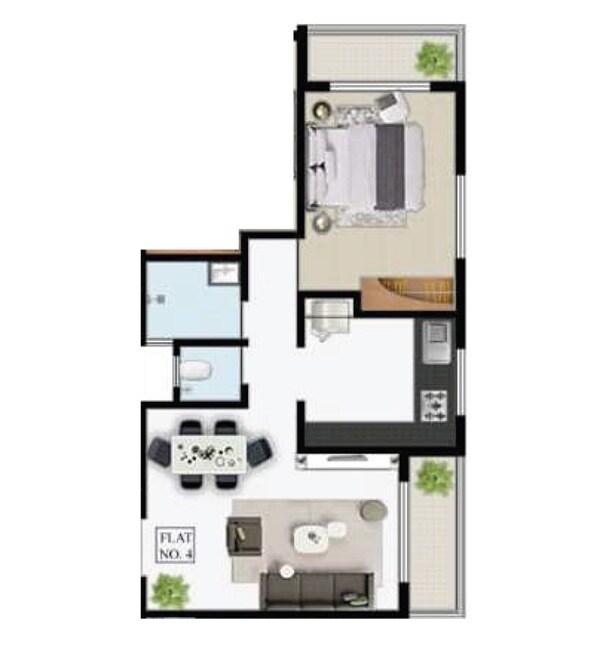 1 BHK 335 Sq. Ft. Apartment