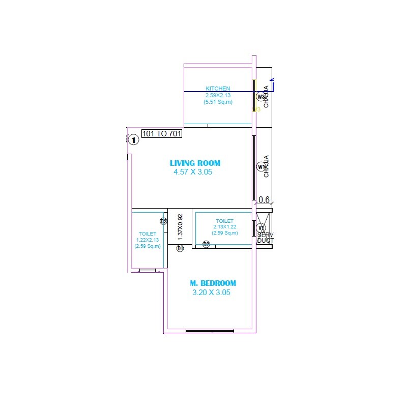 1 BHK 441 Sq. Ft. Apartment