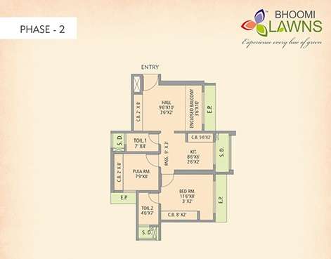 gajra bhoomi lawns phase ii apartment 1 bhk 441sqft 20213425103407