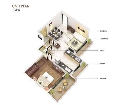 1 BHK 750 Sq. Ft. Apartment in Garnet Mounthill The Pyramid