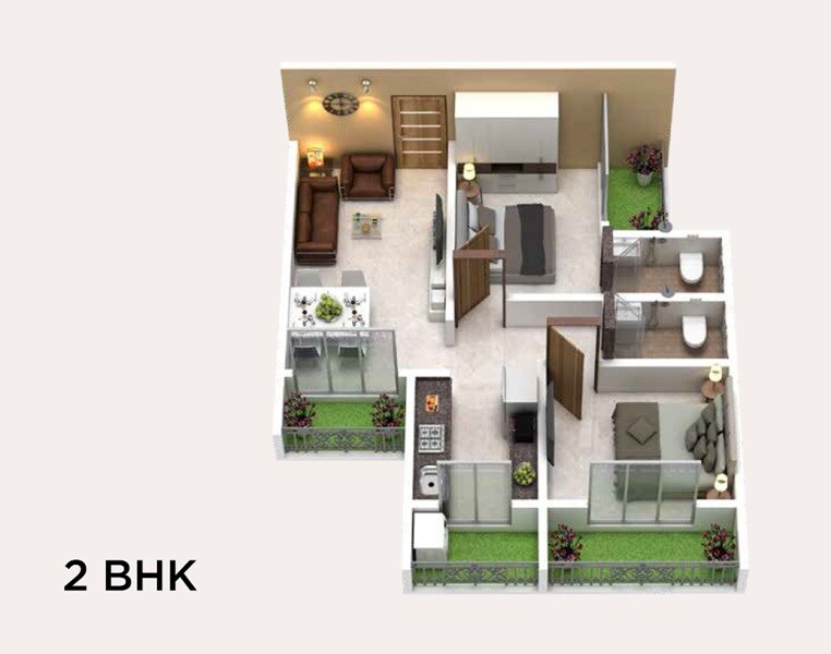 2 BHK 644 Sq. Ft. Apartment