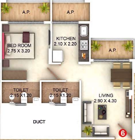 gbk vishwajeet precious phase 1 apartment 1 bhk 437sqft 20231017161056