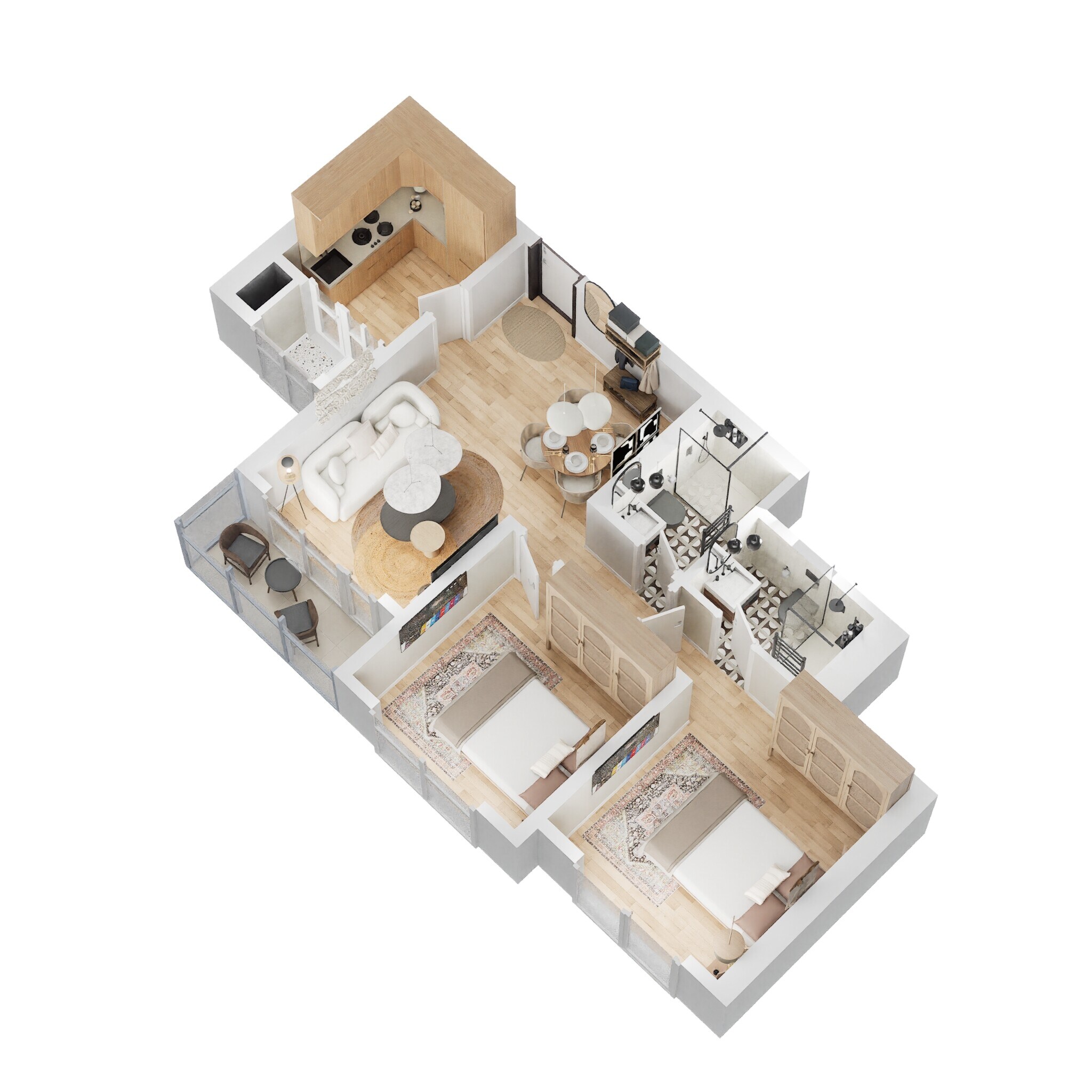 2 BHK 775 Sq. Ft. Apartment