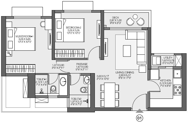 Other, godrej-ascend 2 Bedroom 780 Sq.Ft. Apartment In Kolshet Road Thane 6146069