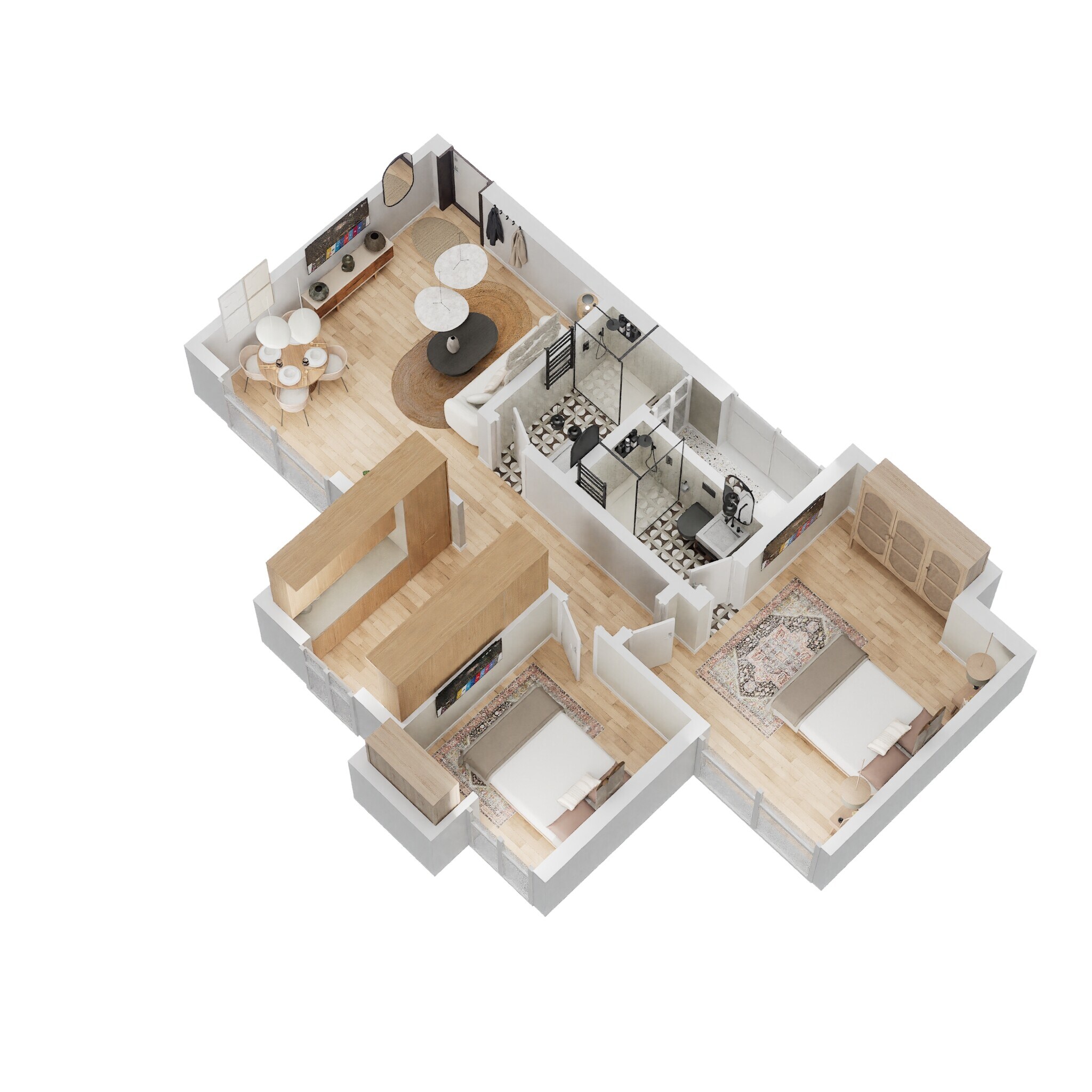 Floor plan of 1 BHK 525 Sq. Ft. Apartment in Godrej Emerald, Thane