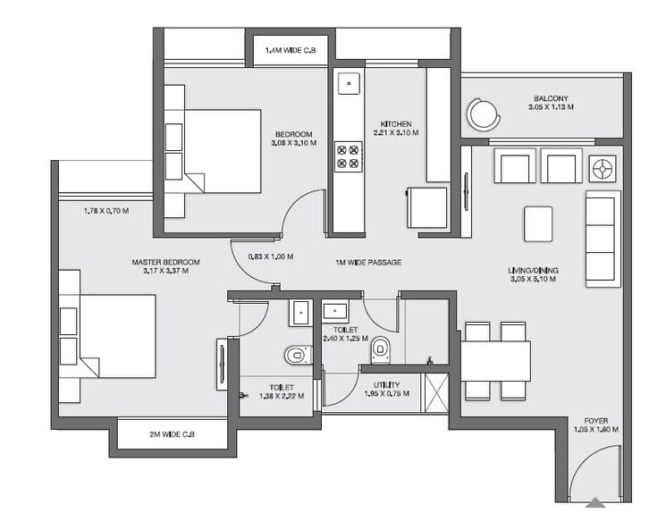 Other, godrej-emerald 2 Bedroom 600 Sq.Ft. Apartment In Ghodbunder Road Thane 9350156