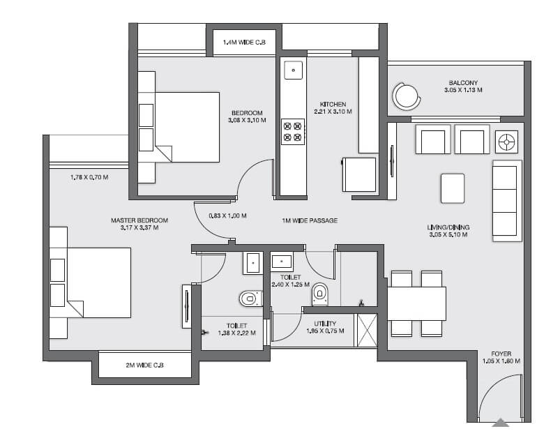 Other, godrej-emerald 2 Bedroom 600 Sq.Ft. Apartment In Ghodbunder Road Thane 9352897