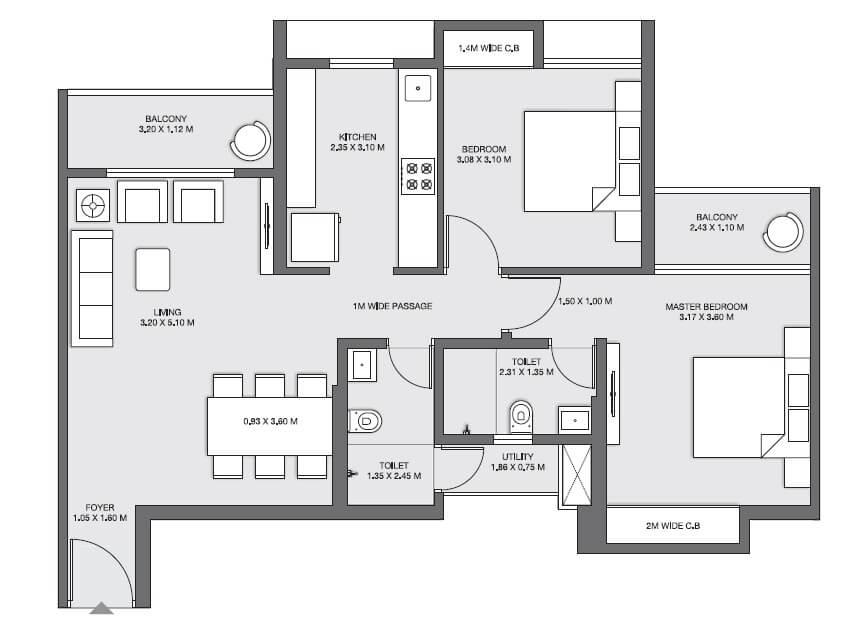 Other, godrej-emerald 2 Bedroom 700 Sq.Ft. Apartment In Ghodbunder Road Thane 8723731
