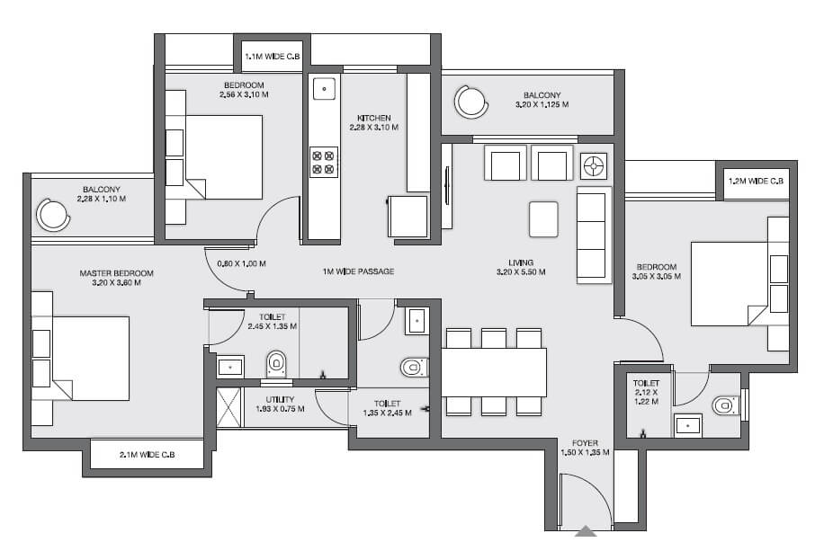 Other, godrej-emerald 3 Bedroom 850 Sq.Ft. Apartment In Ghodbunder Road Thane 8936082