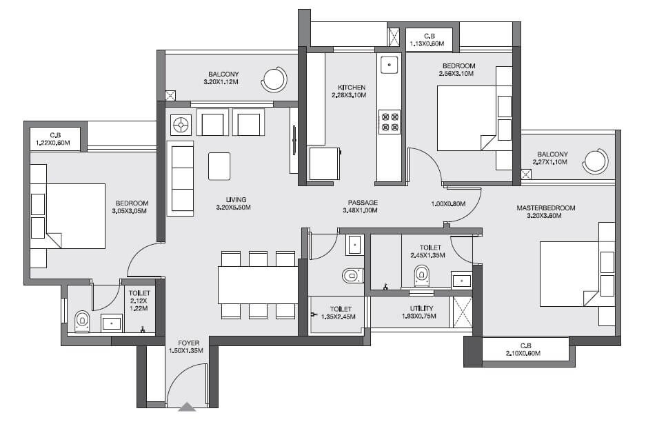 Other, godrej-emerald 3 Bedroom 908 Sq.Ft. Apartment In Ghodbunder Road Thane 8929959