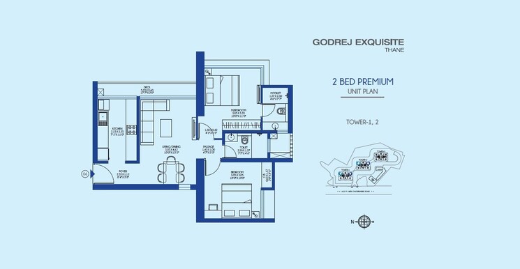 Other, godrej-exquisite 2 Bedroom 724 Sq.Ft. Apartment In Ghodbunder Road Thane 9386234