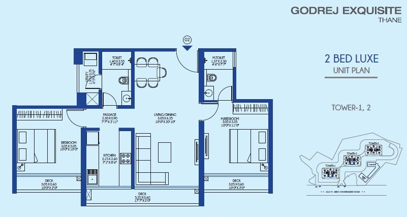  2 BHK Apartment at Godrej Exquisite, Ghodbunder Road – for Sale