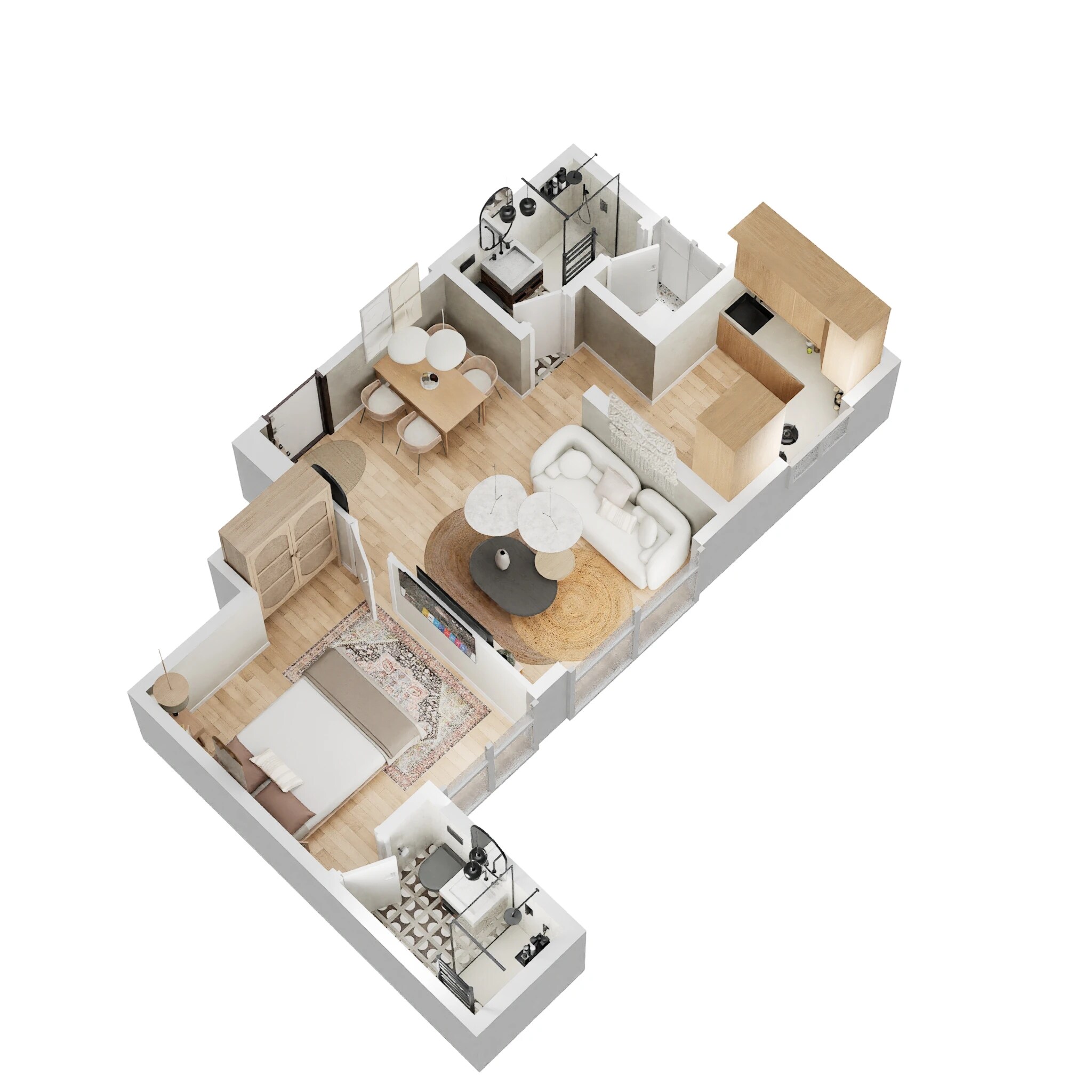 Floor plan of 1 BHK Apartment - 419 sq. ft. in Godrej Nirvaan, Thane
