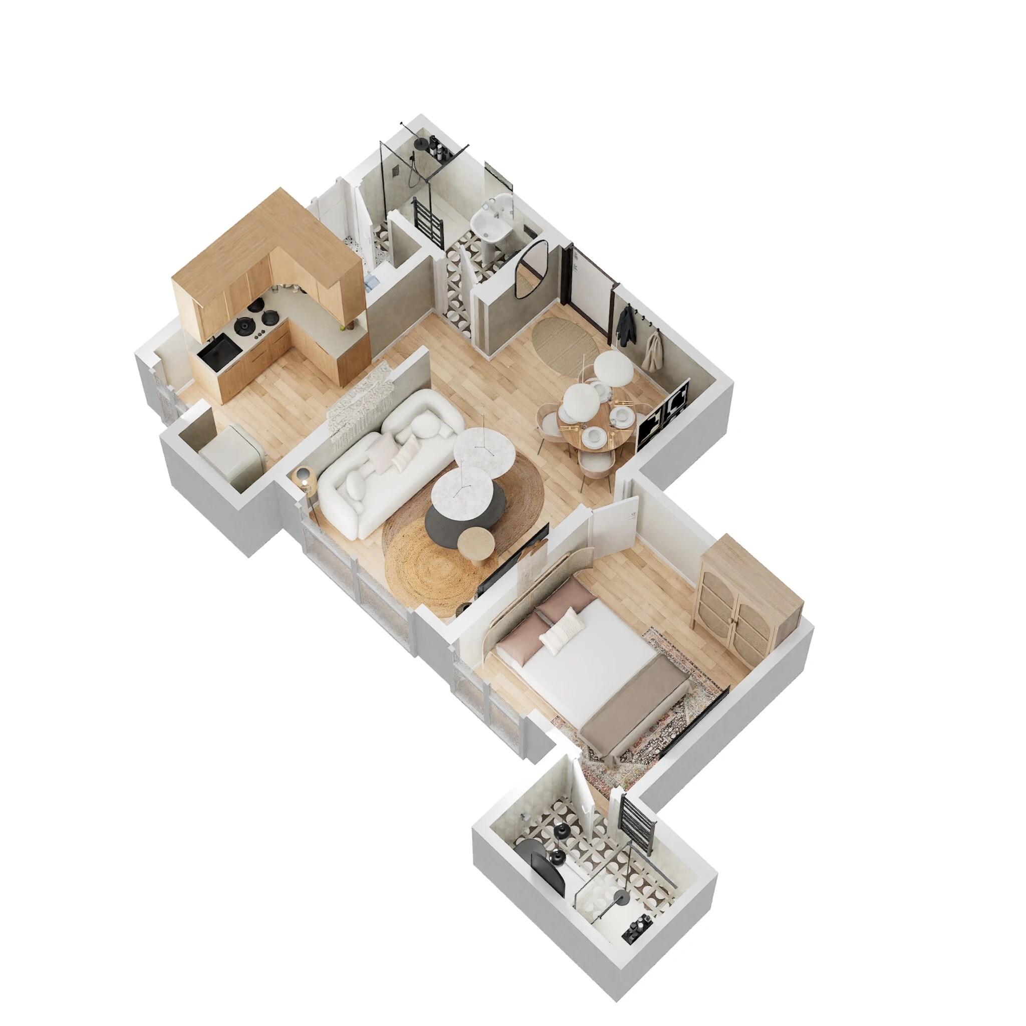 Floor plan of 1 BHK Apartment - 461 sq. ft. in Godrej Nirvaan, Thane