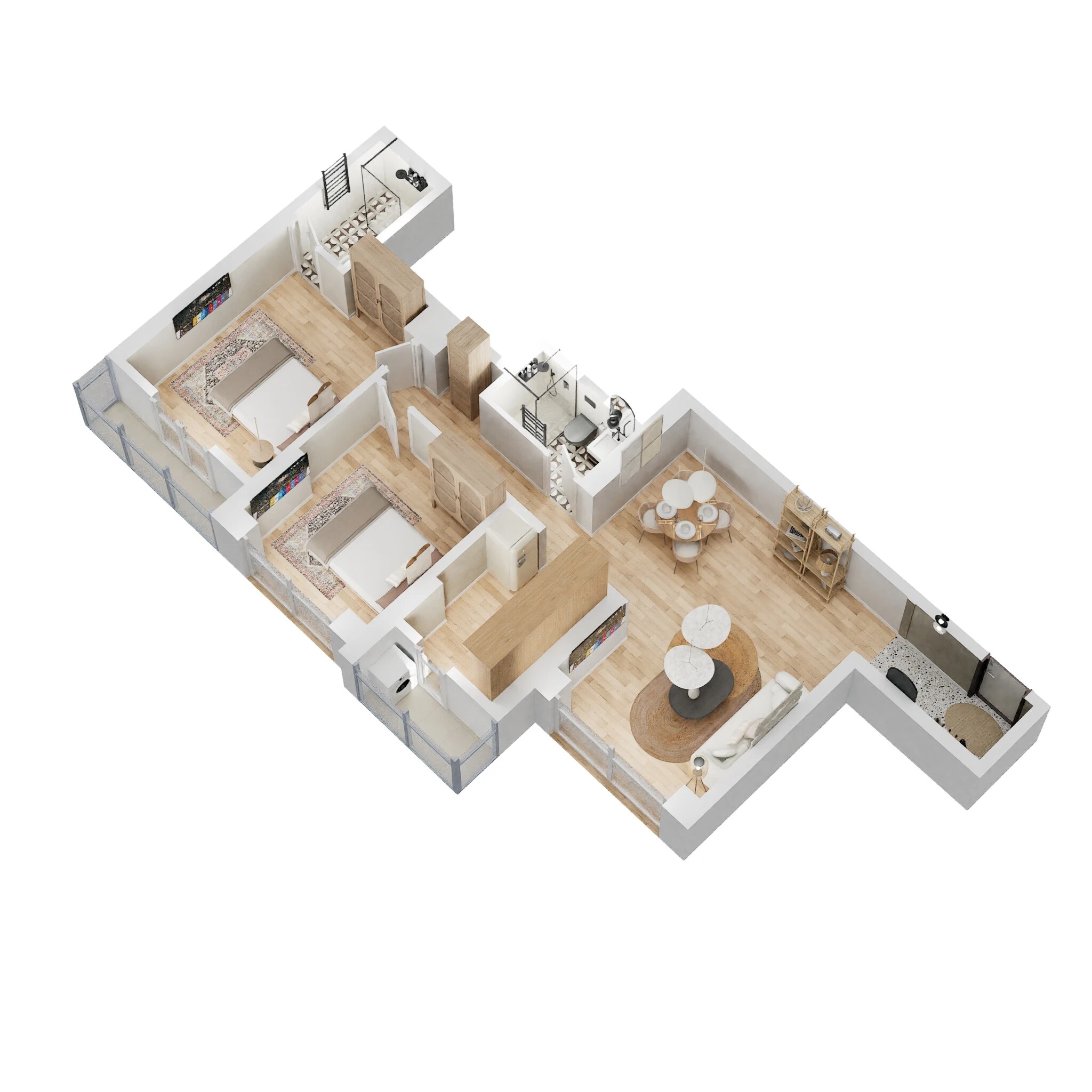Floor plan of 2 BHK 712 Sq. Ft. Apartment in Godrej Sky Gardens Vihaa, Thane