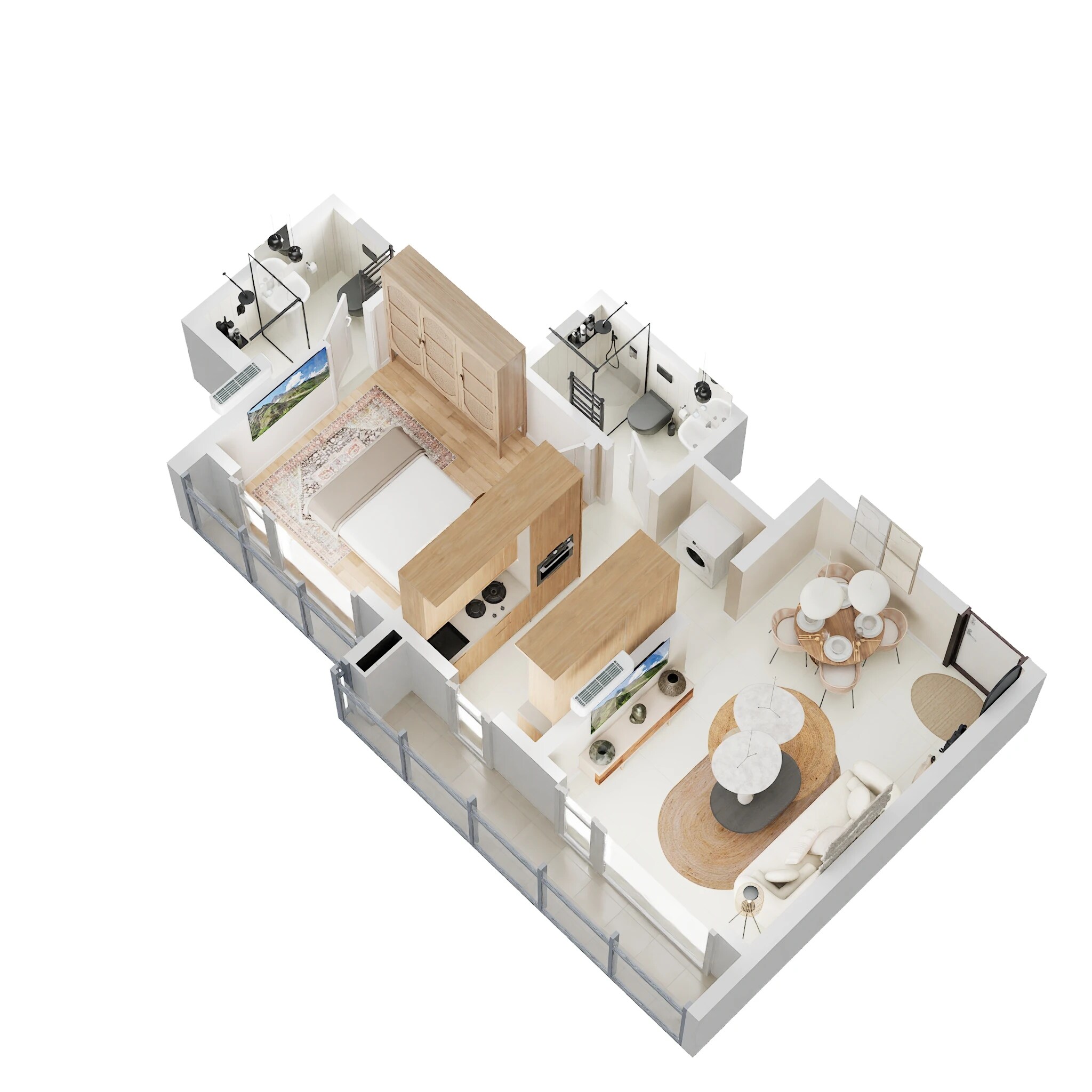 Floor plan of 1 BHK 362 Sq. Ft. Apartment in Godrej Vihaa, Thane