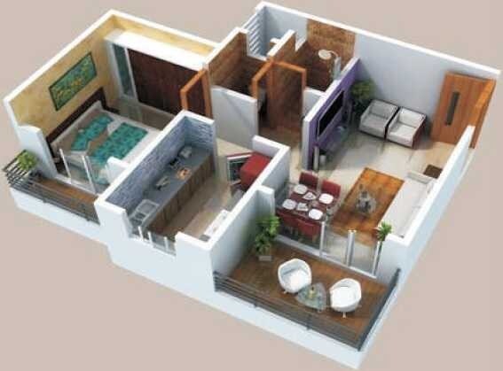 Floor plan of 1 BHK 340 Sq. Ft. Apartment in Goranath Vasind Lifestyle, Thane