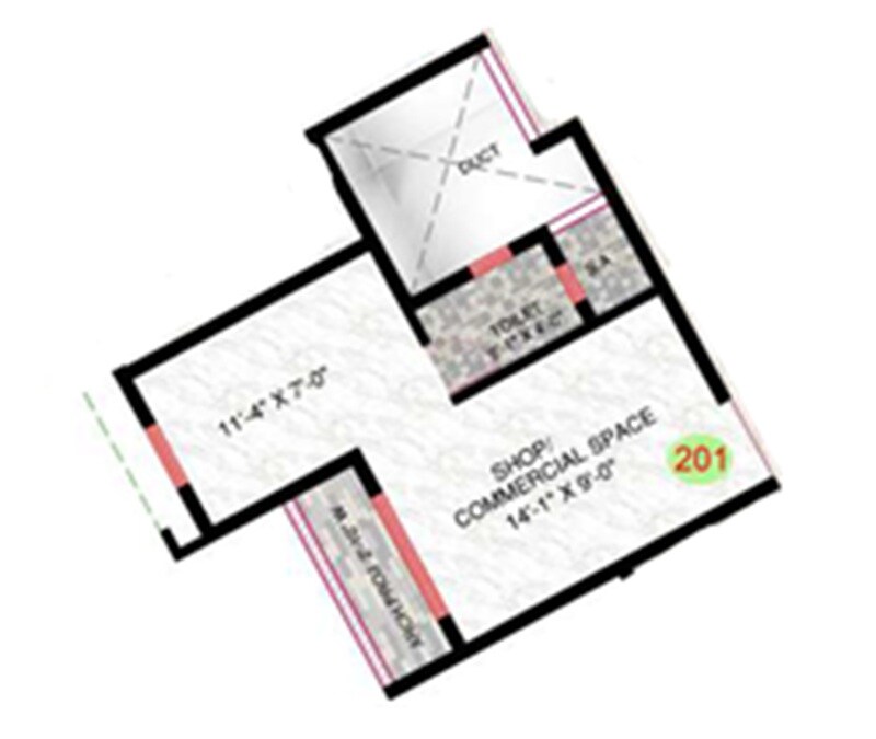 Floor plan of 250 Sq. Ft. Retail Shop in GPS Neelkrishna, Thane