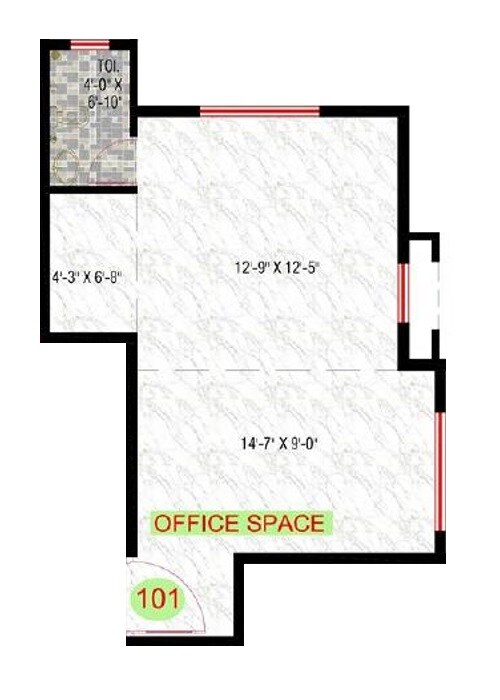 Floor plan of 220 Sq. Ft. Office Space in GPS Sumant CHS, Thane