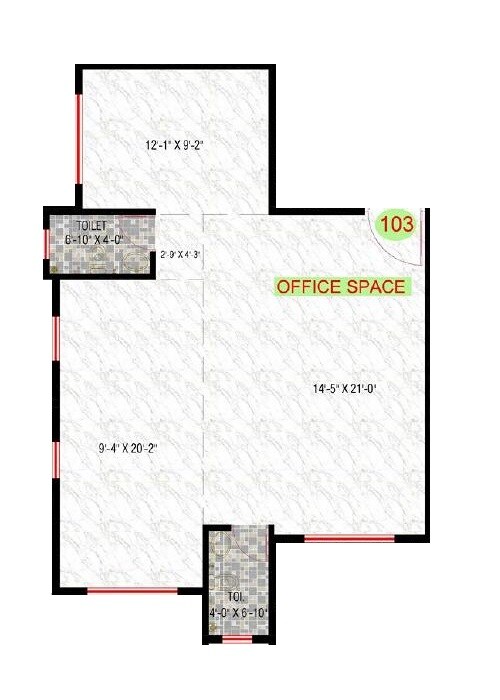 Floor plan of 496 Sq. Ft. Office Space in GPS Sumant CHS, Thane