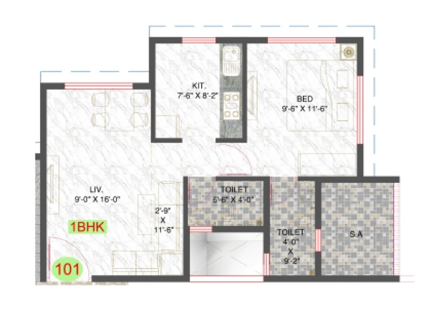 1 BHK 243 Sq. Ft. Apartment in GPS Susiddhi CHS