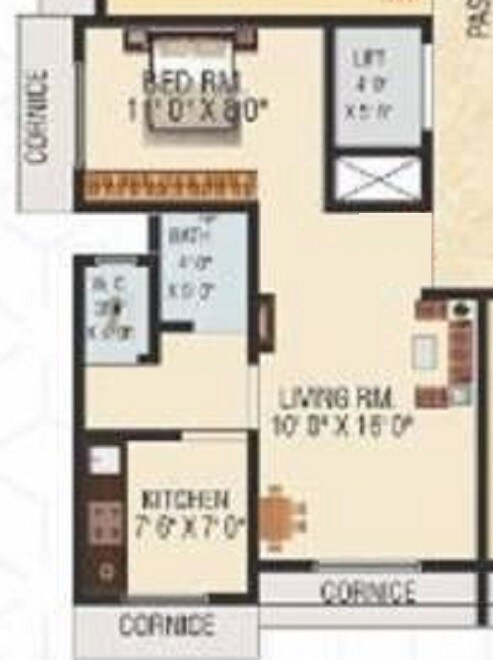 1 BHK 391 Sq. Ft. Apartment