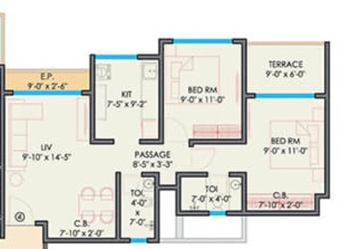Other, gurukrupa-guru-atman 2 Bedroom 955 Sq.Ft. Apartment In Kalyan West Thane 9275534