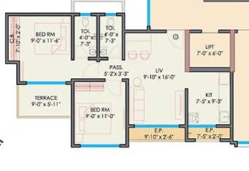  2 BHK Apartment at Gurukrupa Guru Atman, Kalyan West – for Rent