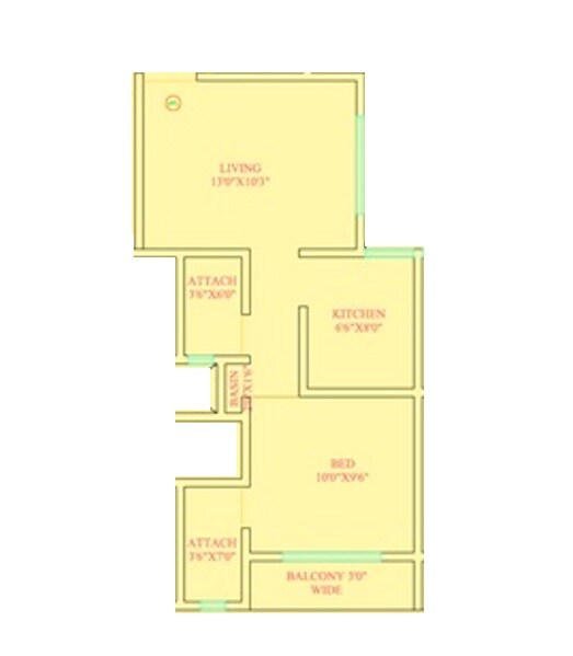 1 BHK 350 Sq. Ft. Apartment